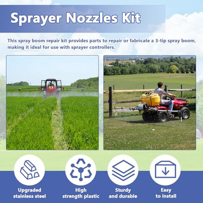 Spray Boom Repair Kit Sprayer Parts Including 8001-VS Tips Screens Clamps
