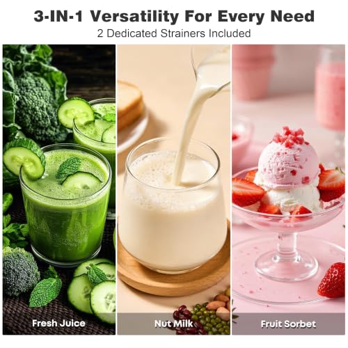 Artemo Cold Press Juicer 7.1" Large Feed Chute, 3-in-1 Cold Press Juicer