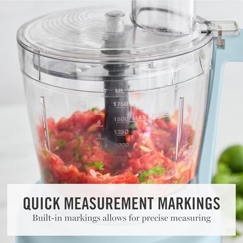 Martha Stewart 10 Cup Food Processor & Electric Chopper, One Touch Pulse - color: Sky Blue