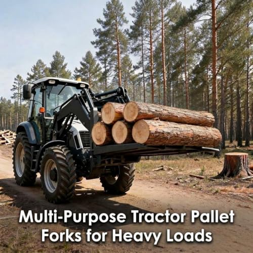 Garvee 48" Fork Blades Skid Steer Pallet Fork Frame Attachment with - size: 48" Forks