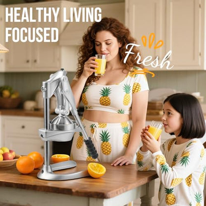 Manual Juicer, Easy Squeeze Stainless Steel Juice Press for Citrus Fruits
