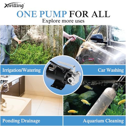 120V Electric Water Transfer Pump 330 GPH for Barrel,Pools, Aquariums - color: Black