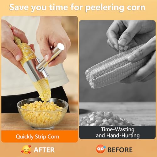Corn Peeler Stainless steel Corn Cob Stripper Remover Corn Tool Corn Thresher from the Cob, Removes Corn Kernels From Corn Cobs In Seconds, Kitchen Gadget