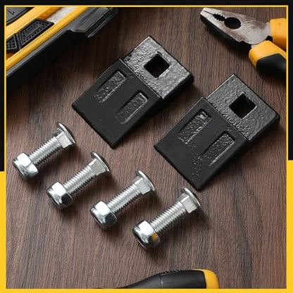 Hicarer 8 Pack 3 Point Auger Cutting Edge with Screw Square Hole Replacement Auger Teeth with Hardware for Most Heavy Duty 3 Point Post Hole Digger
