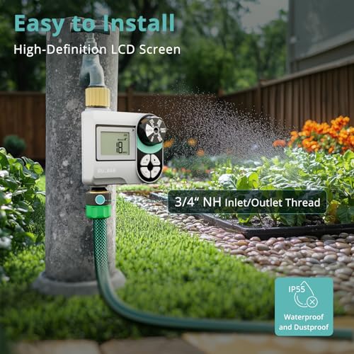 QUOBAS Brass Sprinkler Timer, Programmable Water Hose Timer for Garden Hose - size: Interval Program 1 Zone