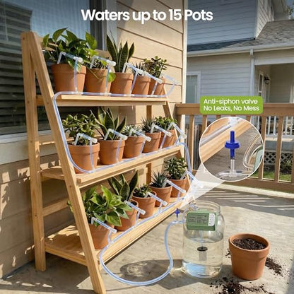 Auto Drip Irrigation Kits Battery Powered for 15 Potted Plants - size: Battery powered