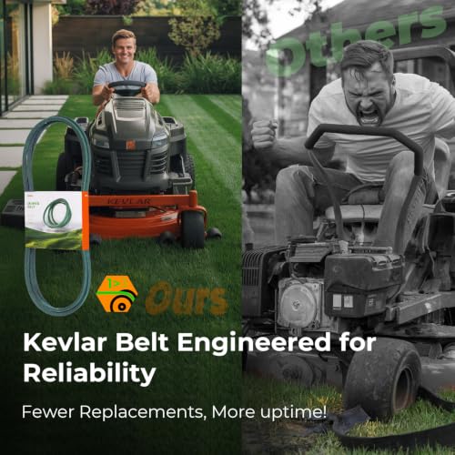 429636 Mower Deck Belt Kevlar Reinforced for Craftsman Husqvarna Poulan Ariens 42" Riding Mowers, Replaces 197253, 532429636, 598559101 – YTH18542, LT2000 – 1/2" x 101.2"