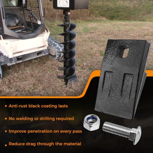BDI Wear Part 3 Point Auger Cutting Edge, Hole Replacement Auger Teeth with Hardware for Most Heavy Duty 3 Point Post Hole Digger-2Pack - size: 2Pk