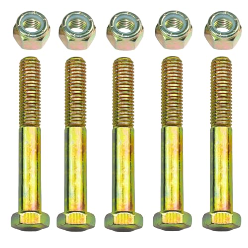 Grade 2 Shear Bolts 1/2" x 3-1/2" for Rotary Cutter,Tractor Gearbox,by Color Galvanization with Nylon Lock Nut Kit,by Metalsuberg .(5pcs Pack) - color: 5pcs Grade 2