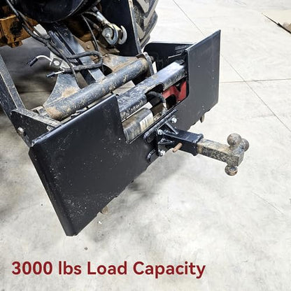 YITAMOTOR 3/8" Skid Steer Mount Plate with 2" Removable Receiver, Black - color: Black