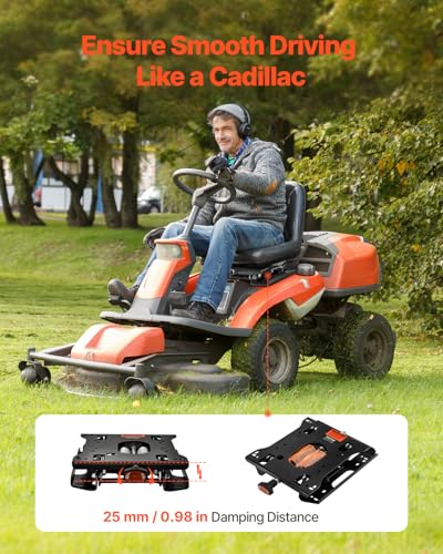 VEVOR Seat Suspension Kit Without Seat Slider Track, Universal Air Ride Seat Suspension for Zero Turn Lawn Mower, Adjustable Tractor Seat Suspension ‎Kit Compatible with Forklift, Bulldozers Seat - style: No Slide Rail/Spring
