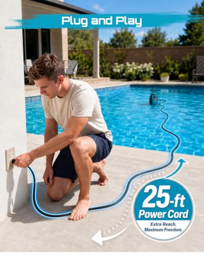 SEESII 1HP Automatic Submersible Water Pump - 5548 GPH High Flow - color: Ocean Blue