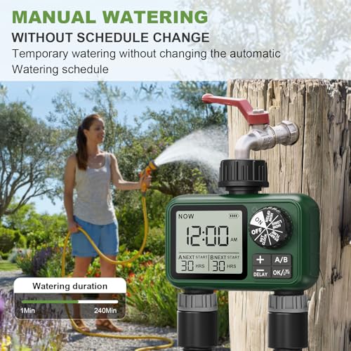 Water Timer for Outdoor Garden Hose, Sprinkler Timer for Garden - style: 2 Outlet