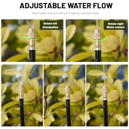 Thiswing 360° Adjustable Drip Irrigation System with 13 Nozzles - size: 40FT