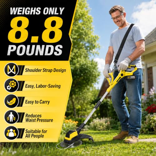 Cordless Weed Wacker - 24V Brushless Weed Electric Eater Battery Powered