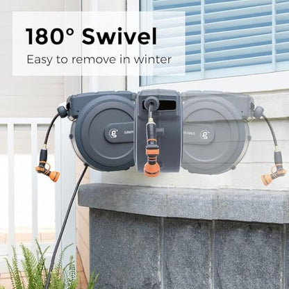 Giraffe Tools Retractable Garden Hose Reel 5/8 inch x 90 ft Auto Rewind - size: 5/8''90ft
