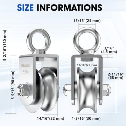 Rope Pulley, 304 Stainless Steel Cable Pulley Wheel, 68mm 1PC - style: 68 mm