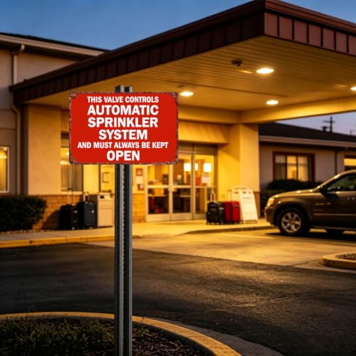 Aluminum Metal Sign This Valve Controls Automatic Sprinkler System 8x12in