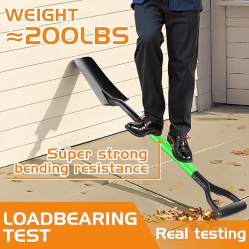 HIGHLIGHT Drain Spade Shovel 45Inch Green Fiberglass D Grip Trench Digging