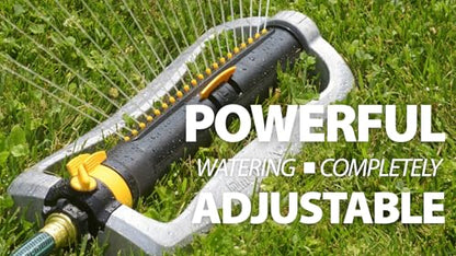 Melnor Metal Oscillating Sprinkler 4500 Sq Ft: Flow, Width, Range Adjust - size: 3-Way Adjustable, style: Metal Base