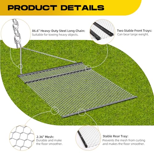 4' x 5' Drag Harrow, Yard Drag, Driveway Drag for ATV/ UTV
