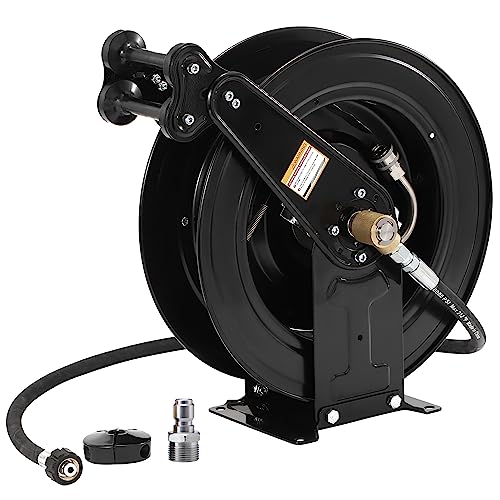FIXFANS Pressure Washer Hose Reel 50FT X 3/8", Retractable - size: 50 FT x 3/8"