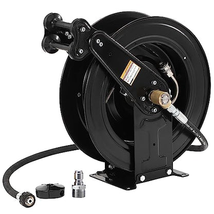 FIXFANS Pressure Washer Hose Reel 50FT X 3/8", Retractable - size: 50 FT x 3/8"