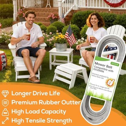 Lawn Mower Drive Belt GX20006 Compatible with John Deere D110 D120 D125 - size: GX20006