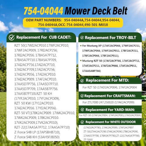 754-04044 Deck Belt 134" x 0.5" Replacement for Cub Cadet - size: 754-04044