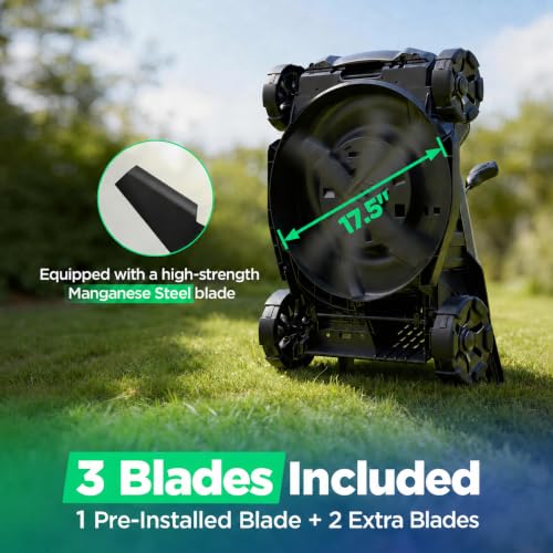 17.5" 40V Brushless Cordless Lawn Mower for Medium Yards - size: 17.5 Inch