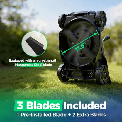 17.5" 40V Brushless Cordless Lawn Mower for Medium Yards - size: 17.5 Inch