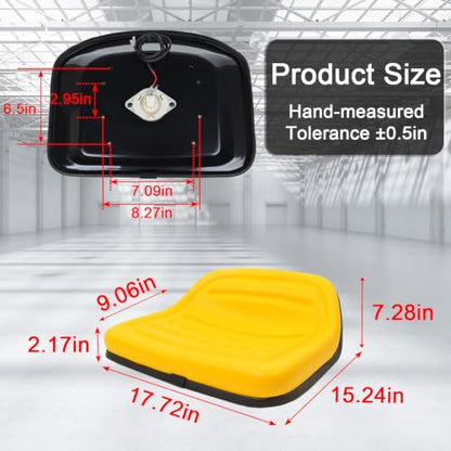 Universal Forklift Seat with Micro Switch, Tractor Seat - color: Yellow