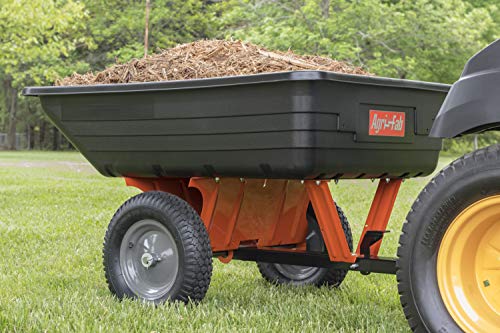 Agri-Fab 45-0533 650 lbs Tow Behind Poly Dump Cart, 10 CU. FT.; Lawn & Garden Cart/Trailer for Lawn Mowers, 16" Pneumatics Tires, Easy to Use Foot Pedal Dumping Lever - style: 650 lb. Poly Tow-Behind Dump Cart