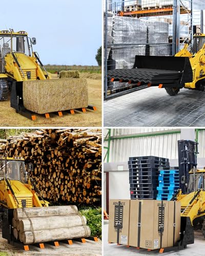 Heavy Duty Clamp-On Debris Forks for 60" Tractor Bucket Capacity Pallet