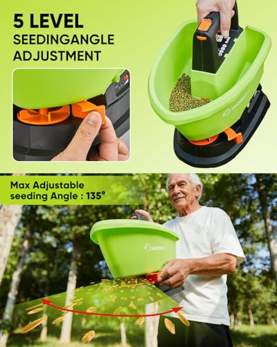 SAKERNEO 7.2V Battery Handheld Lawn Spreader Seed & Fertilizer Spreader
