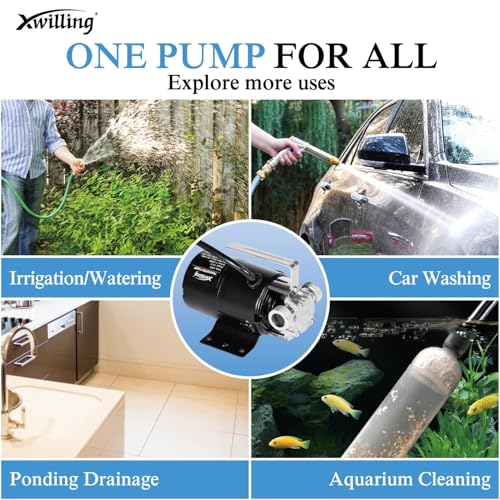 120V Electric Water Transfer Pump 330 GPH With ON/OFF Switch for pools - color: Black_switch