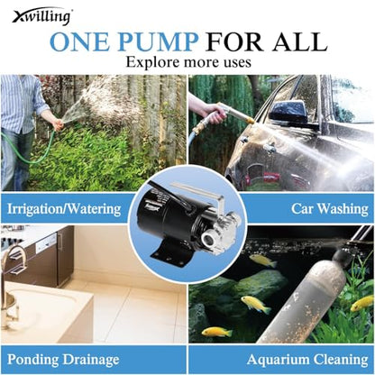 120V Electric Water Transfer Pump 330 GPH With ON/OFF Switch for pools - color: Black_switch