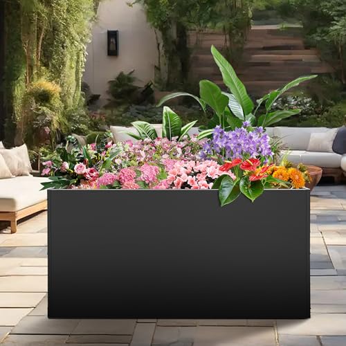 Montex Large Metal Rectangular Outdoor Planter Box, 38''L x16''Wx20''H - size: 38''L x 16''W x 20''H