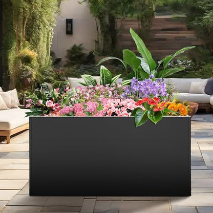 Montex Large Metal Rectangular Outdoor Planter Box, 38''L x16''Wx20''H - size: 38''L x 16''W x 20''H