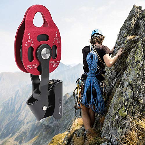 Alomejor Aluminium One Way Climbing Pulley Lifting Heavy Objects Lifting Tool Super Light Device Ascenders Lifter Drag Lifting Equipment