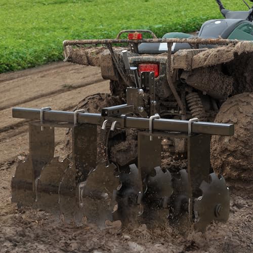 YINTATECH 50" ATV Manual Implement Lift, 1-Point Implement Lift System | Fits 2 Inch Receiver, UTV Implement Lift with Adjustable Height for Rake Scraper Blade Disc Plow Cultivators Implement