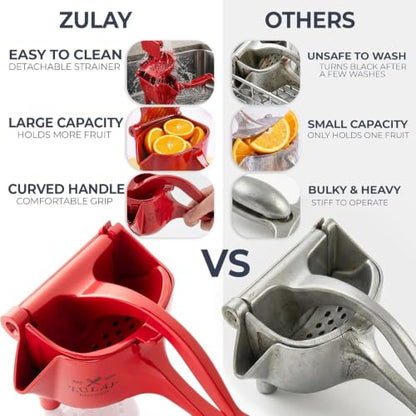 Zulay Kitchen Manual Fruit Juicer - color: Red