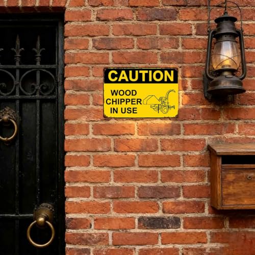 Caution Wood Chipper In Use Vintage Metal Signs 8x12 Inch