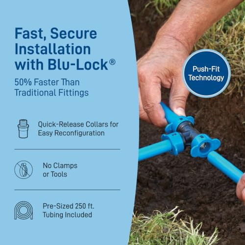 Orbit 2-Zone All-in-One Automatic Watering System - Automatic Sprinkler System for Yard Irrigation Setup - DIY Lawn Kit - Double Outlet Hose Timer - Easy Push-Fit Technology - Large Coverage - 50021 - style: Large Area