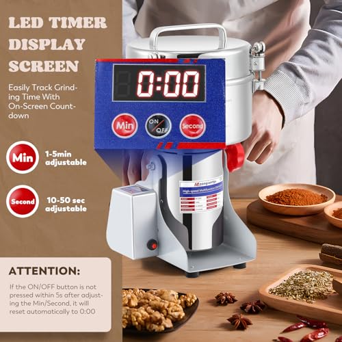 Moongiantgo 2500g LED Digital Grain Mill Electric Spice Grinder