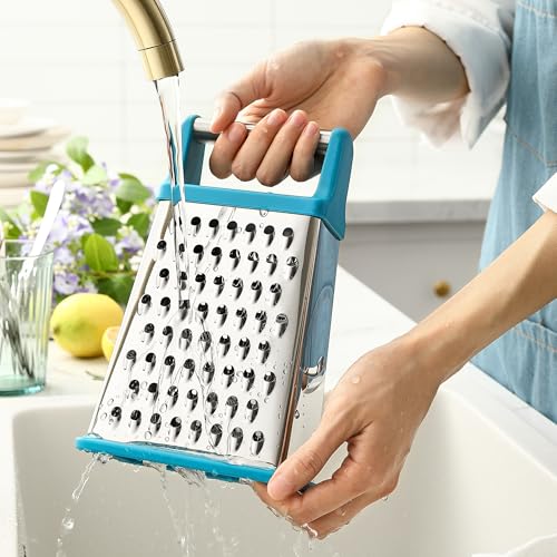 Spring Chef Stainless Steel XL Cheese Grater for Kitchen, Teal - color: Teal