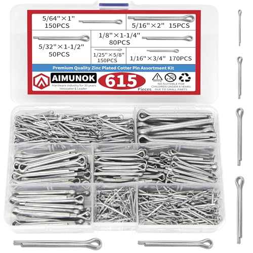 615-Piece Hairpin Cotter Pin Assortment Kit, 6 Sizes - size: 615Pcs-6 Sizes-Cotter Pin