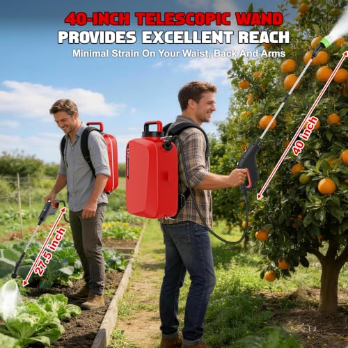 Backpack Sprayer Compatible for Milwaukee 12V Battery(NO Battery) - color: Red