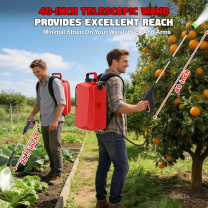 Backpack Sprayer Compatible for Milwaukee 12V Battery(NO Battery) - color: Red