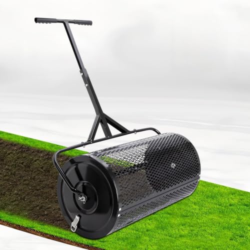 24 Inch Compost Spreader, Metal Mesh Peat Moss Spreader for Lawns - size: 24 Inch